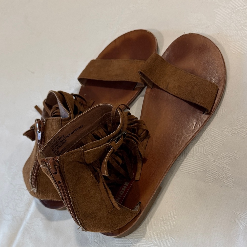 Brown Fringe Sandals size 8.5